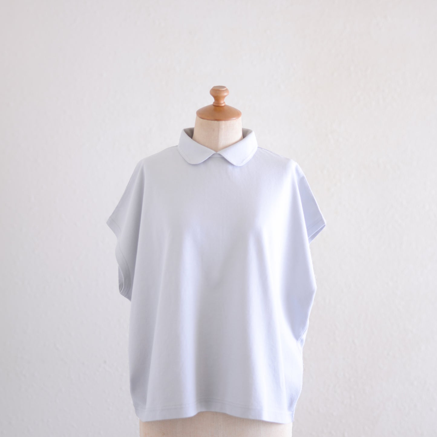 コットン鹿子ラウンドカラープルオーバー Light Gray