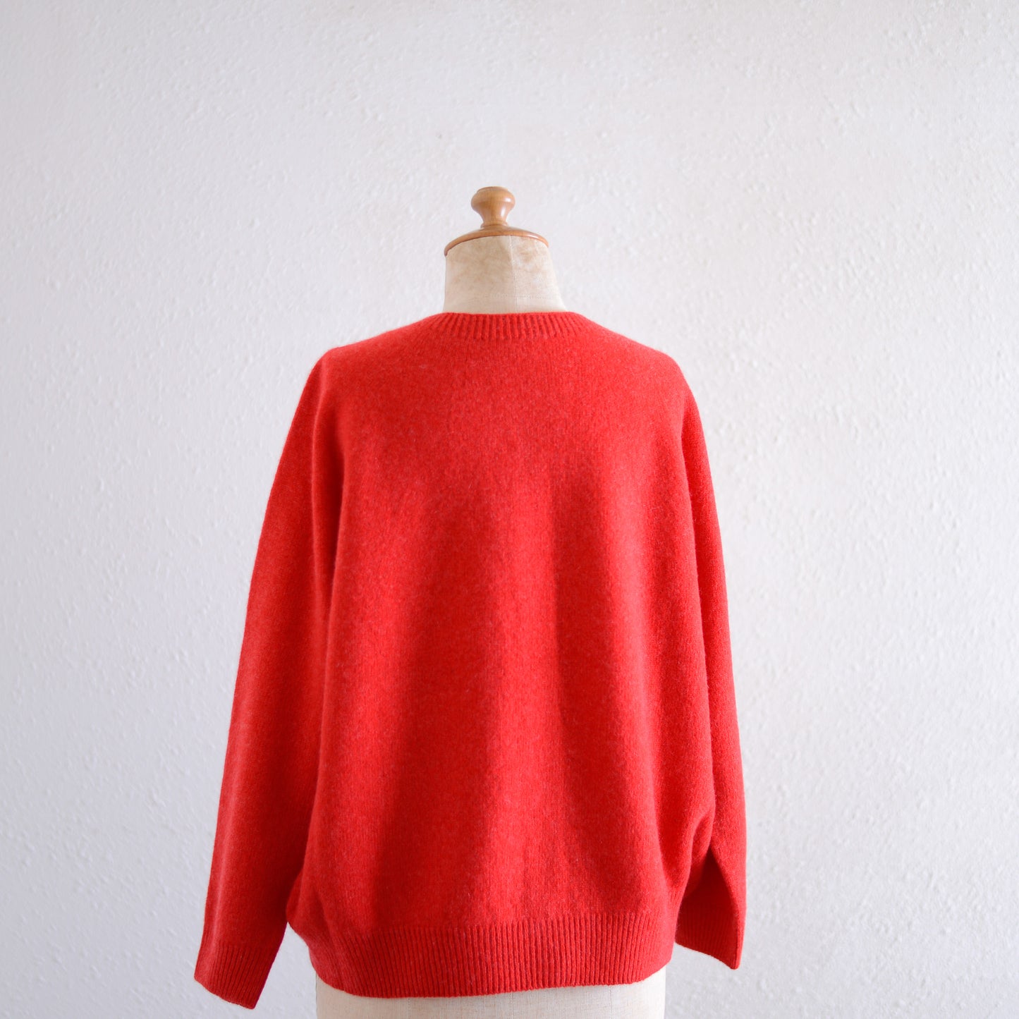 울 캐시미어 2 웨이 카디건 레드