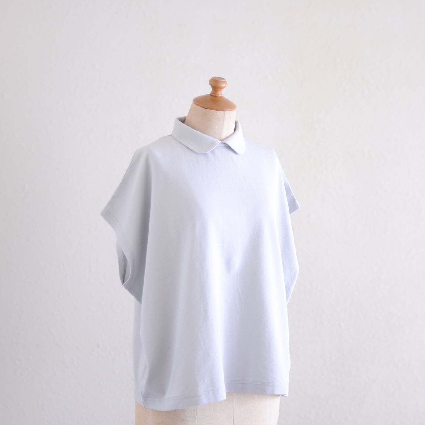 コットン鹿子ラウンドカラープルオーバー Light Gray
