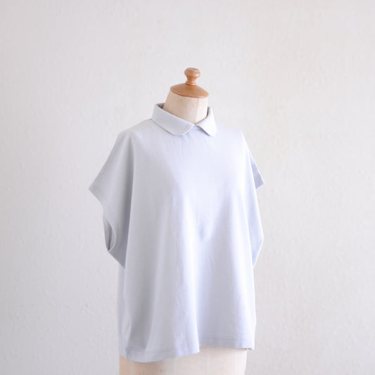 コットン鹿子ラウンドカラープルオーバー Light Gray