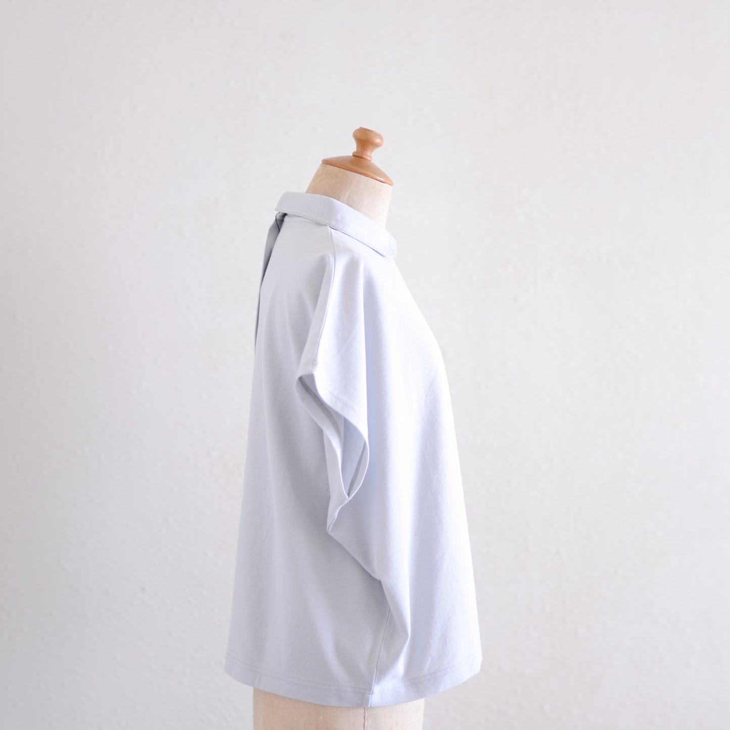 コットン鹿子ラウンドカラープルオーバー Light Gray