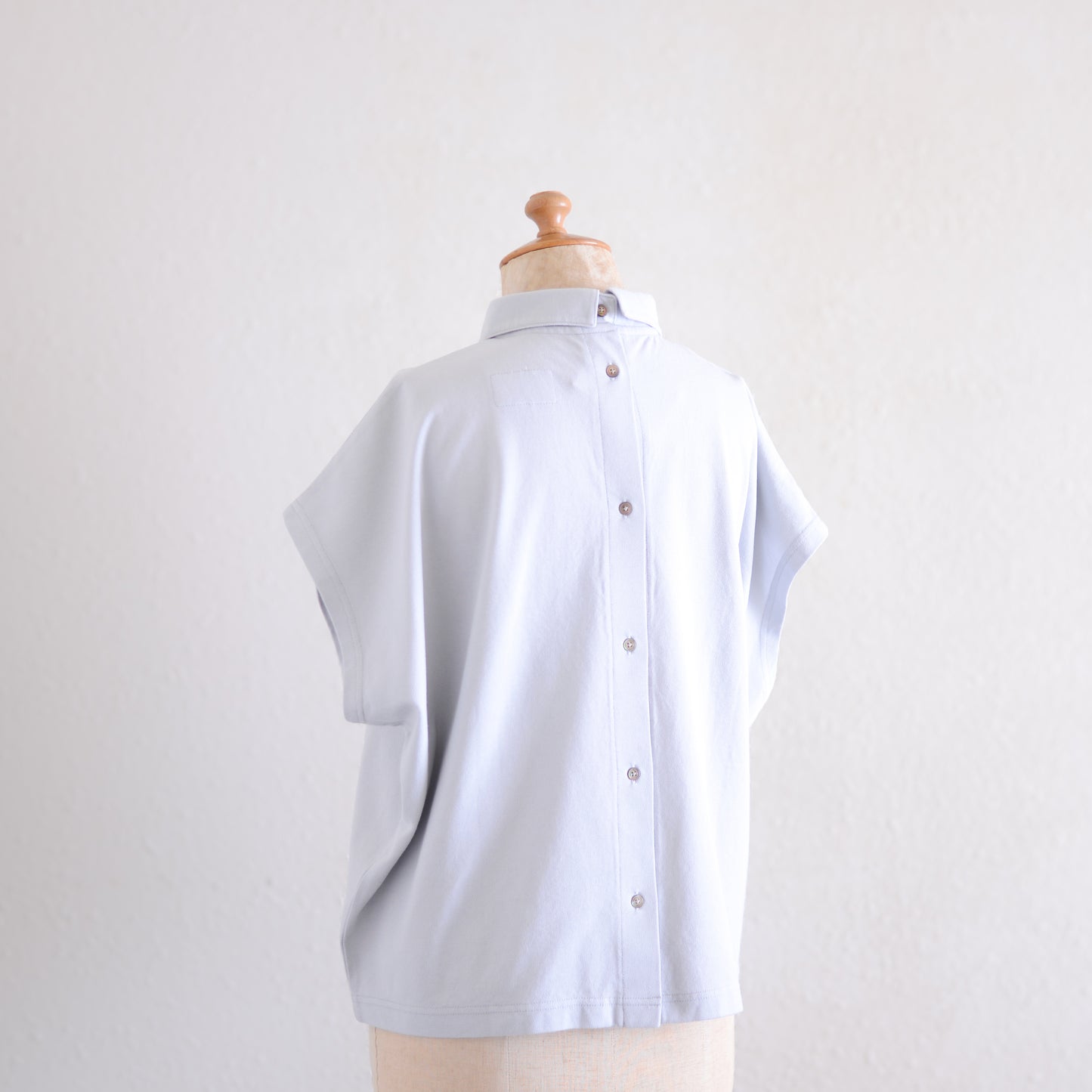 コットン鹿子ラウンドカラープルオーバー Light Gray