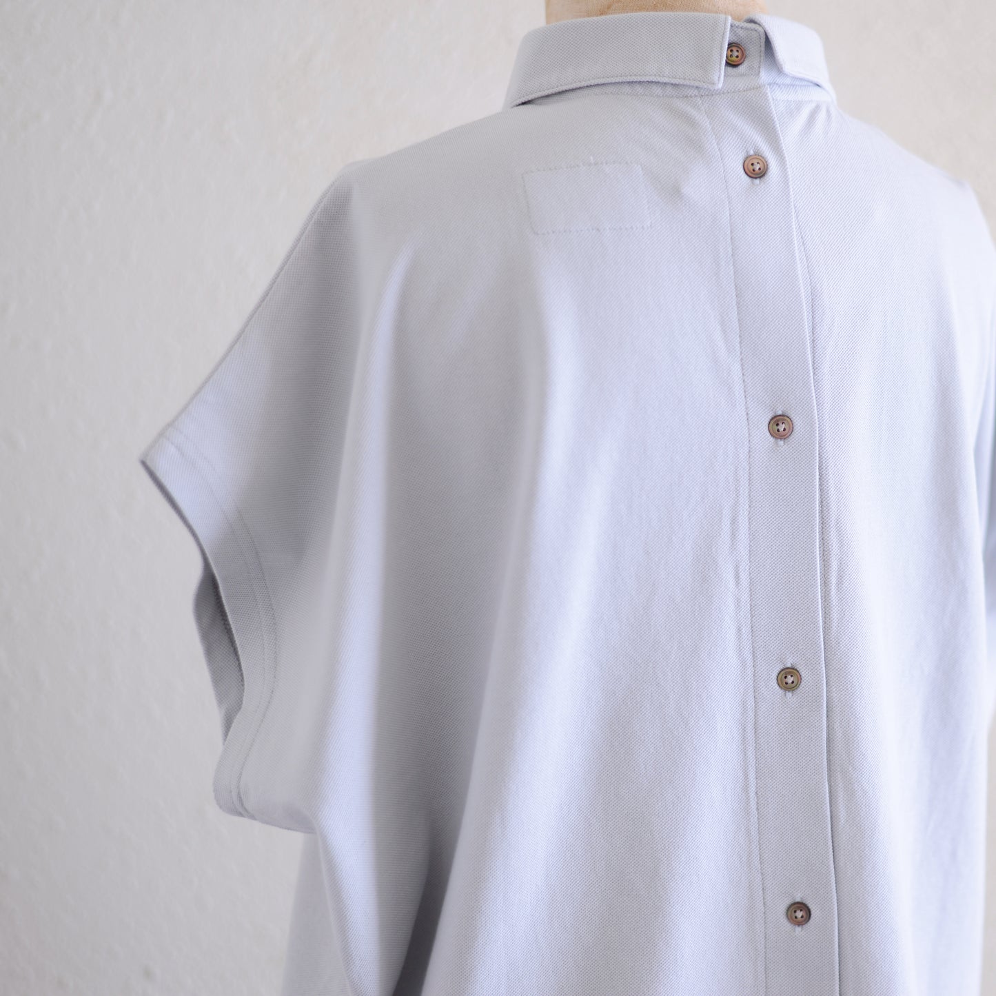 コットン鹿子ラウンドカラープルオーバー Light Gray