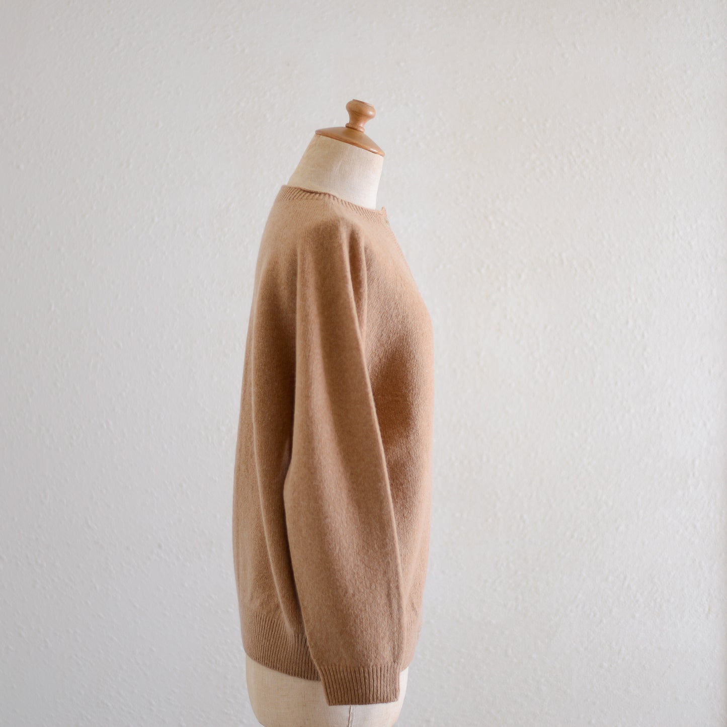 Wool and cashmere two-way cardigan in Camel
