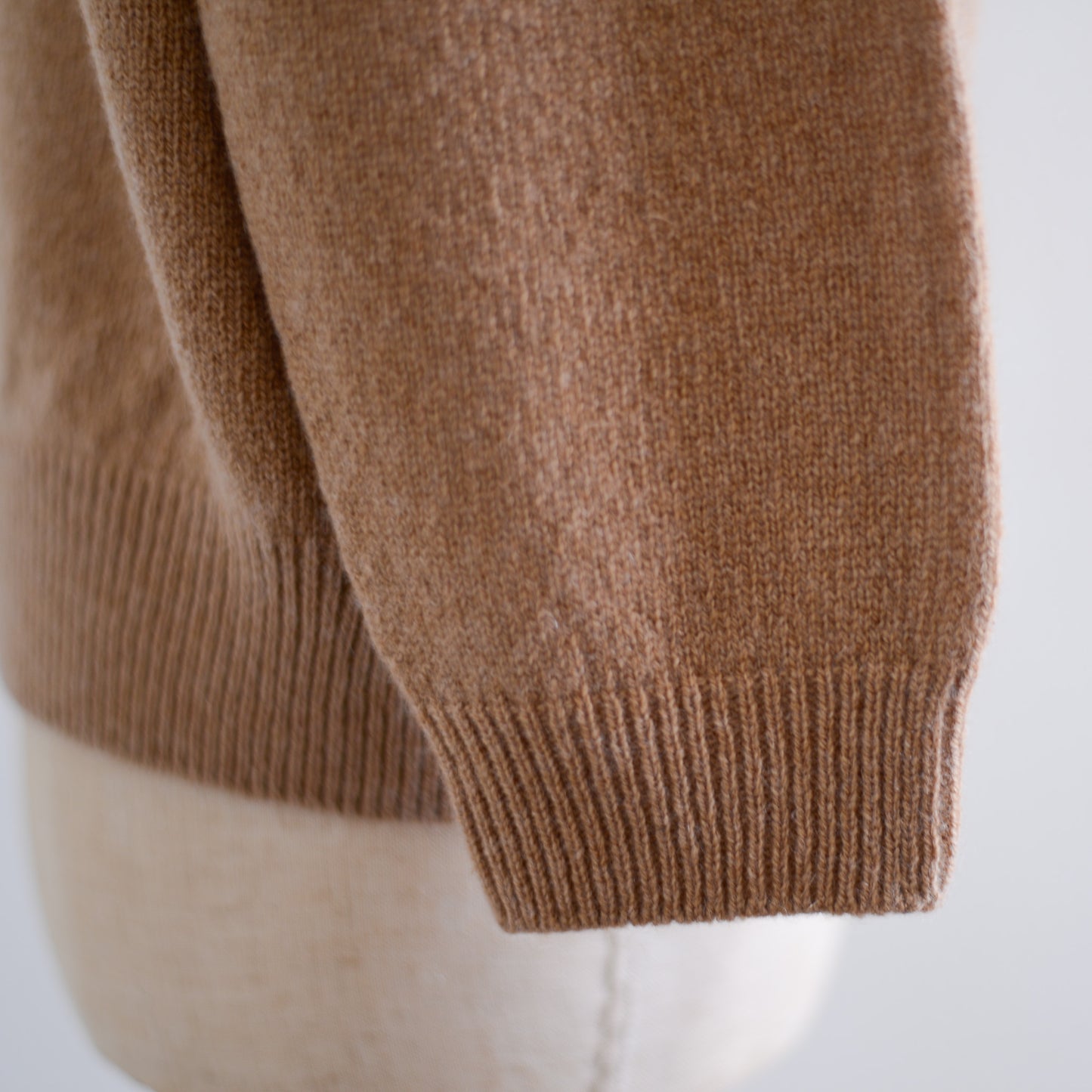 Wool and cashmere two-way cardigan in Camel