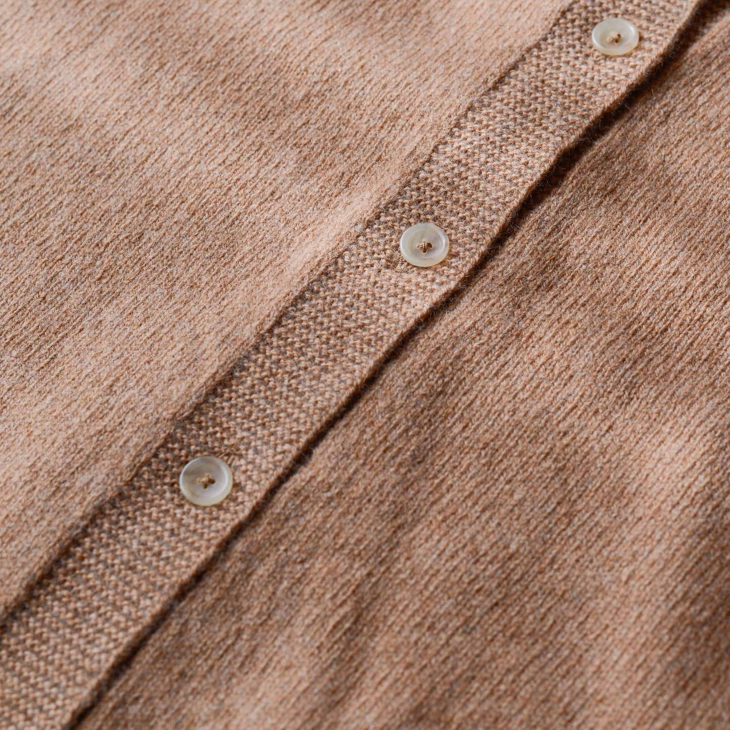 Wool and cashmere two-way cardigan in Camel