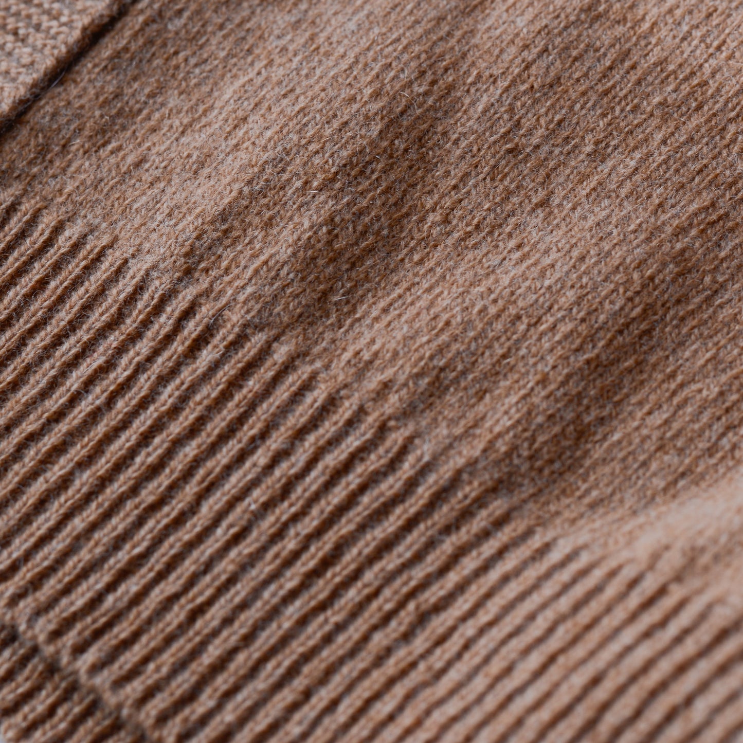 Wool and cashmere two-way cardigan in Camel