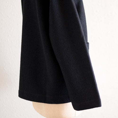 Wool Random Button Jacket Black