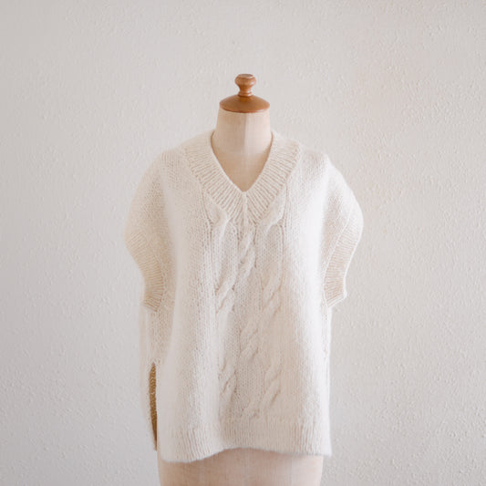 ベビーアルパカケーブルベスト Off White