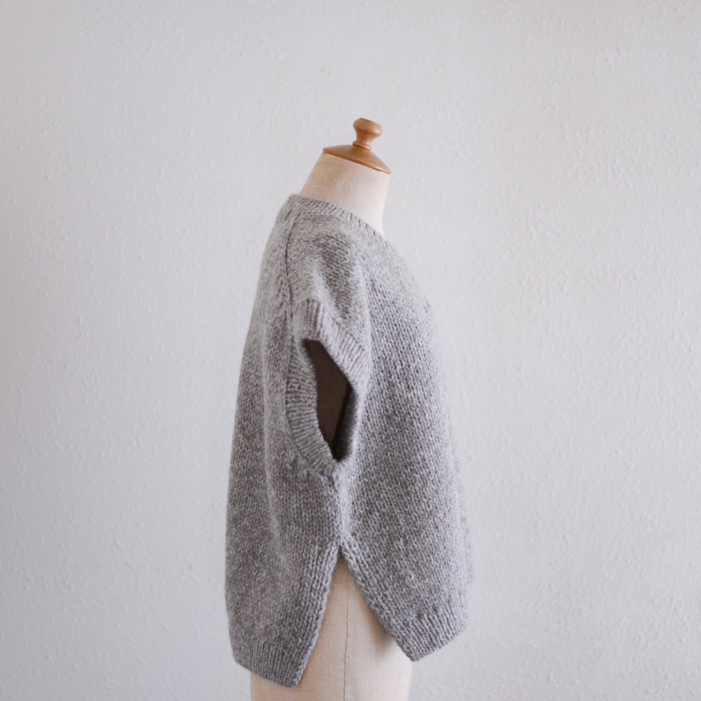 아기 알파카 케이블 조끼 브라운