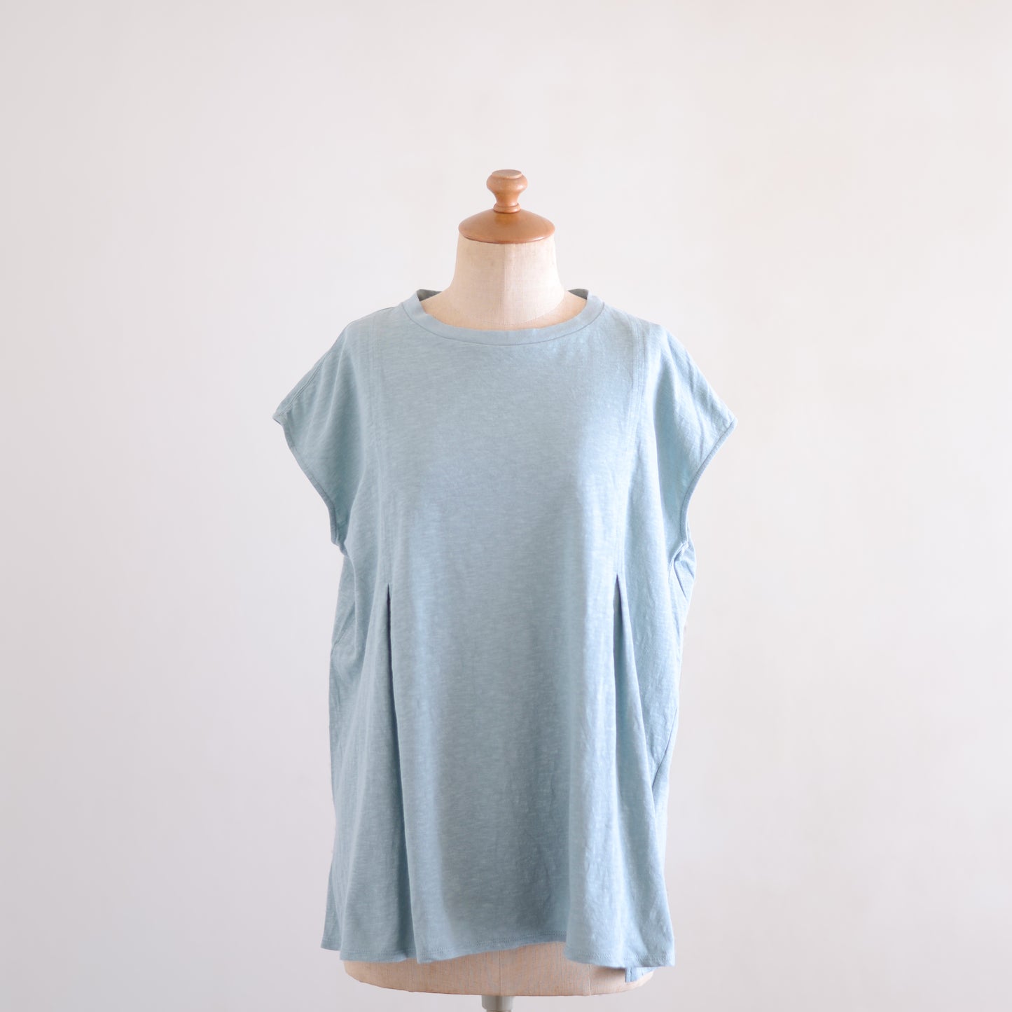 コットンリネンバックリボンプルオーバー Smoke Blue
