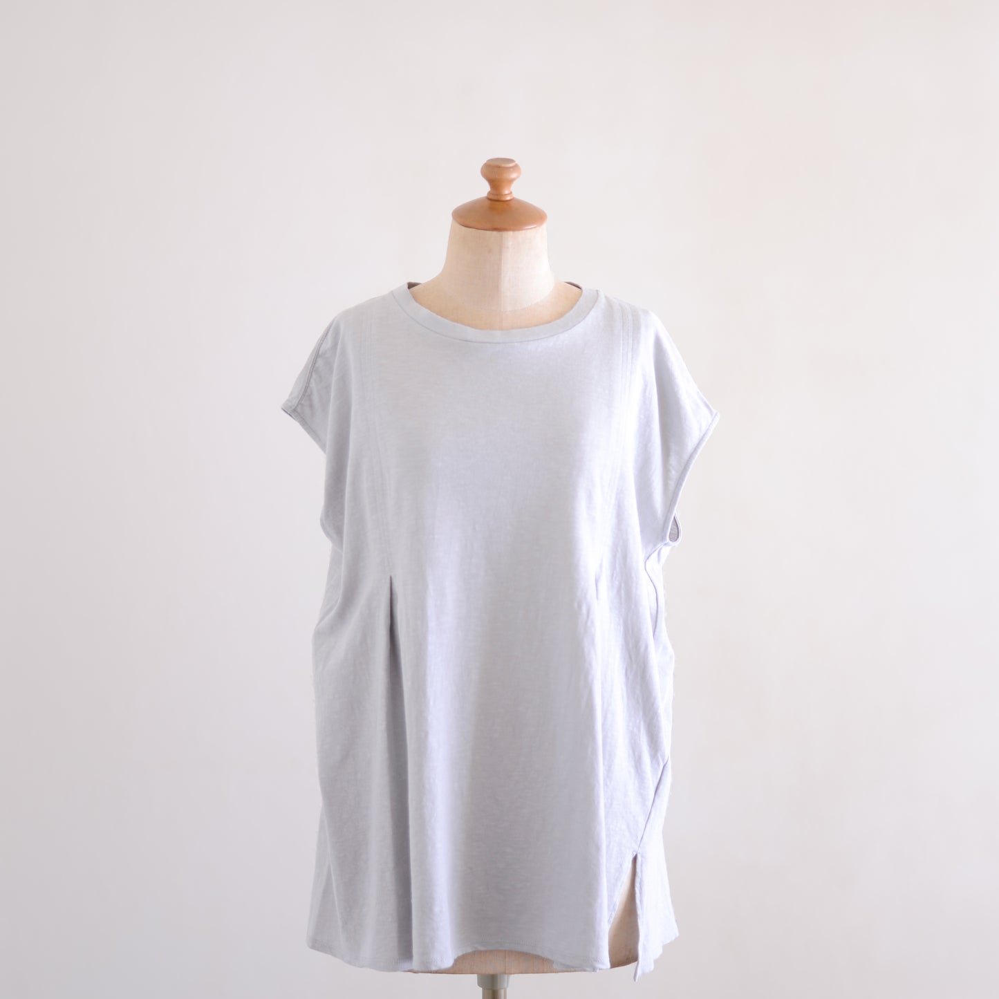 コットンリネンバックリボンプルオーバー Light Gray