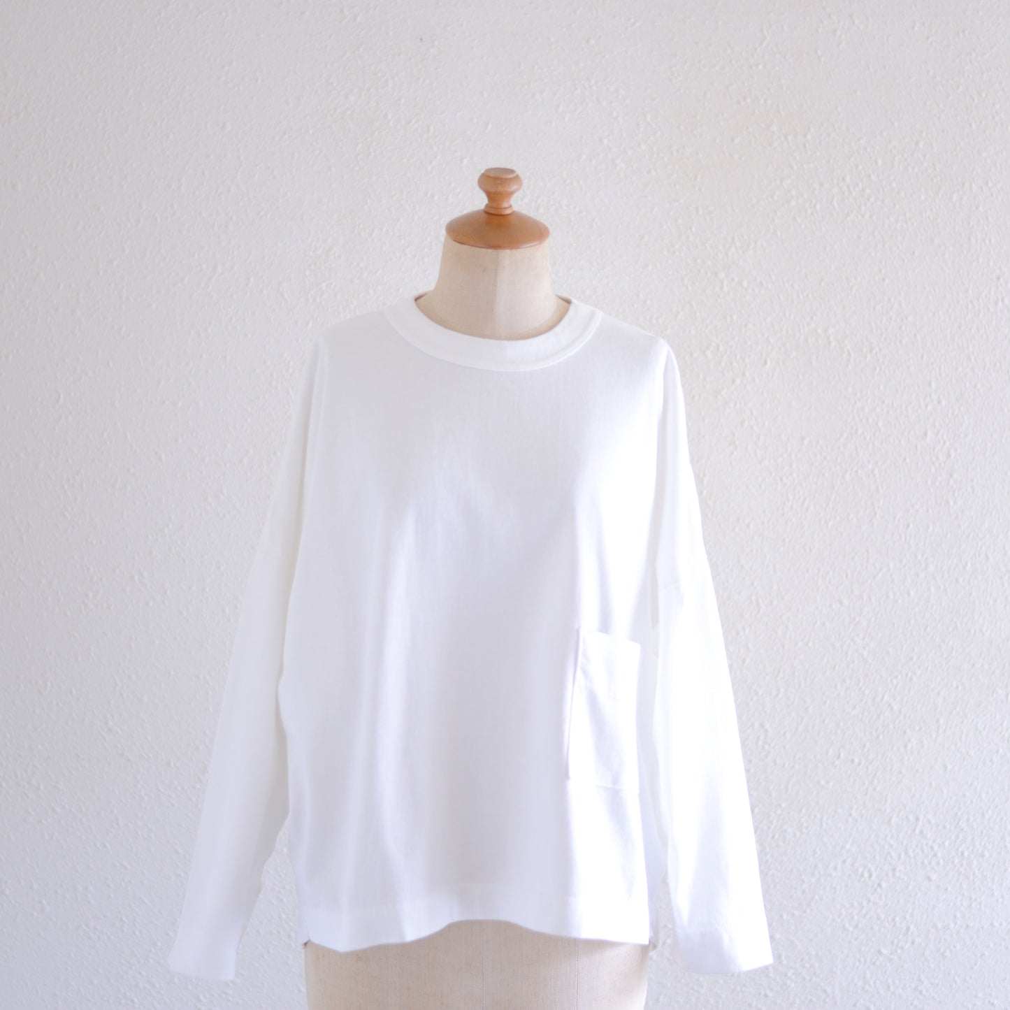 コットンドロップショルダーポケットTシャツ Off White