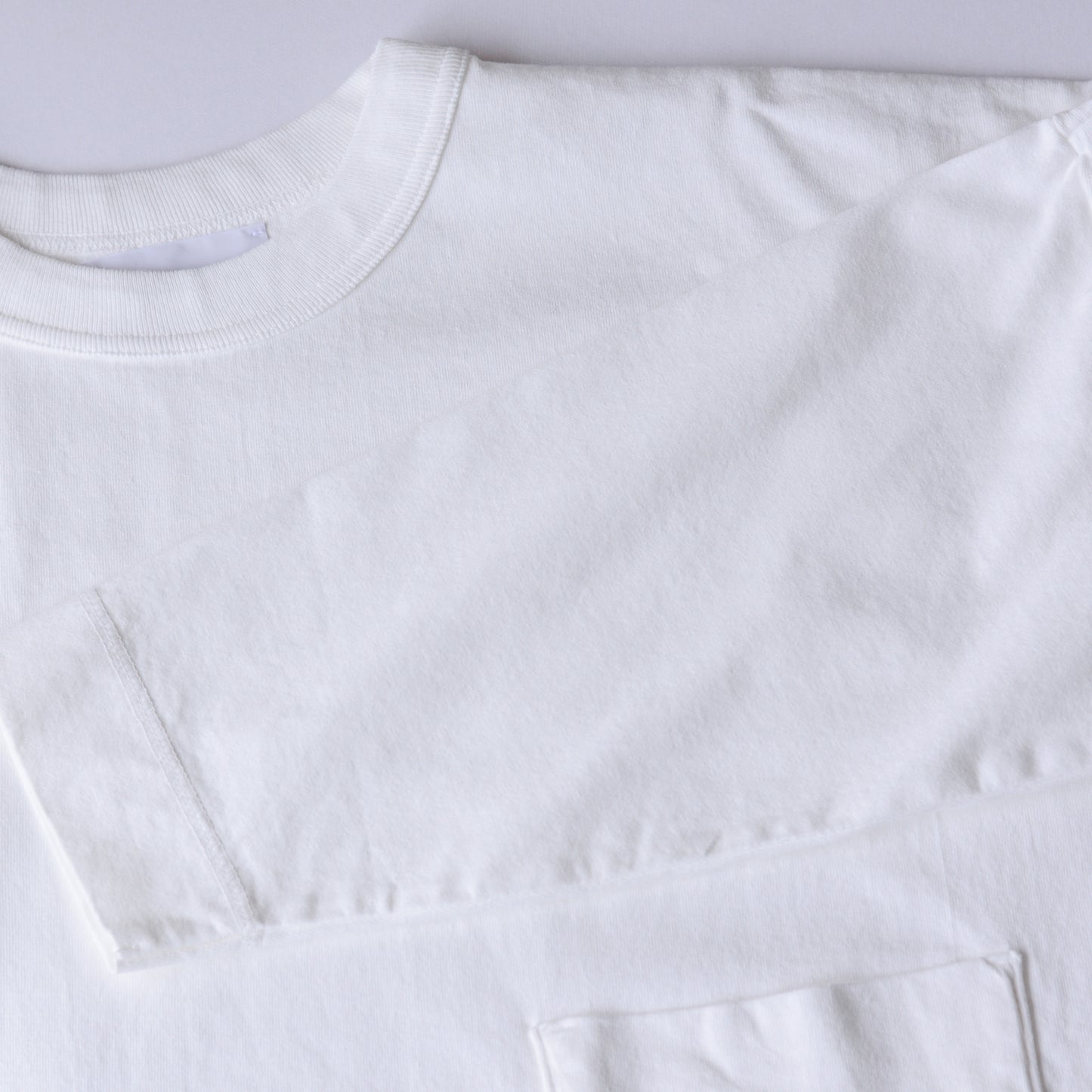 コットンドロップショルダーポケットTシャツ Off White