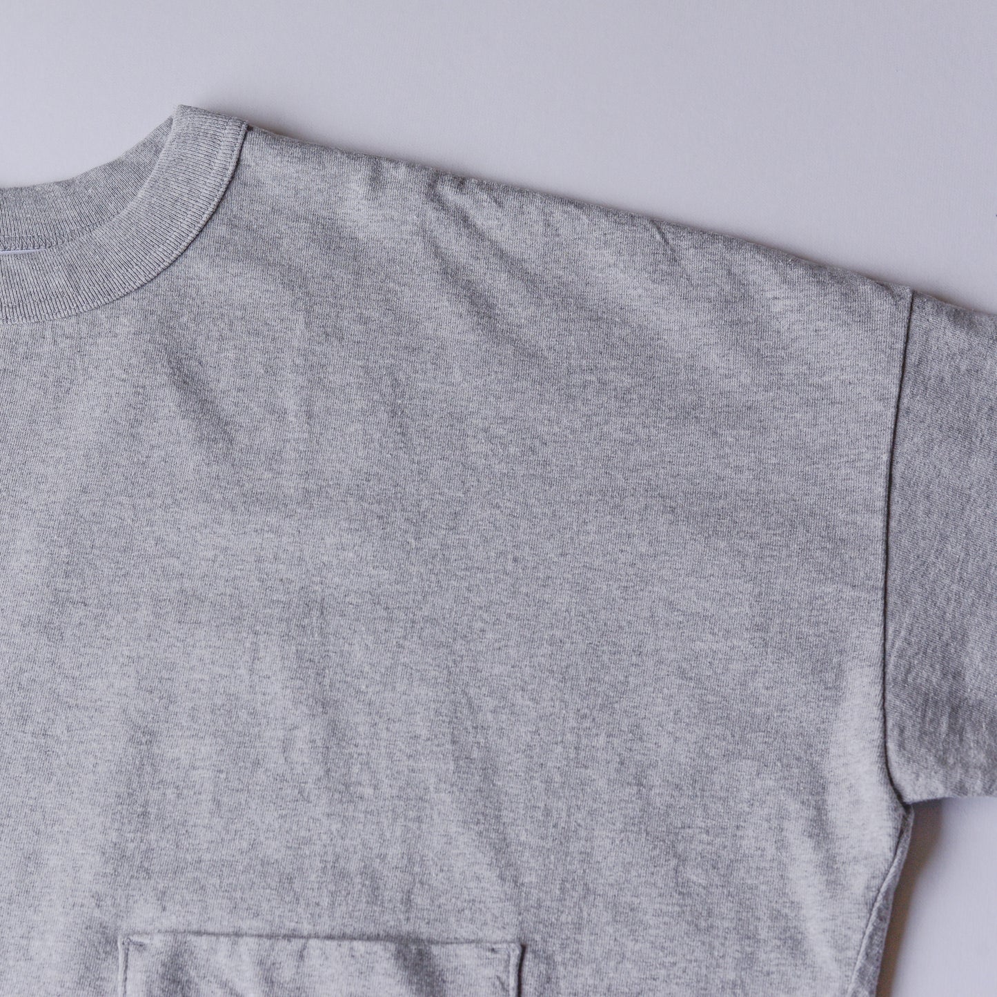 コットンドロップショルダーポケットTシャツ Gray