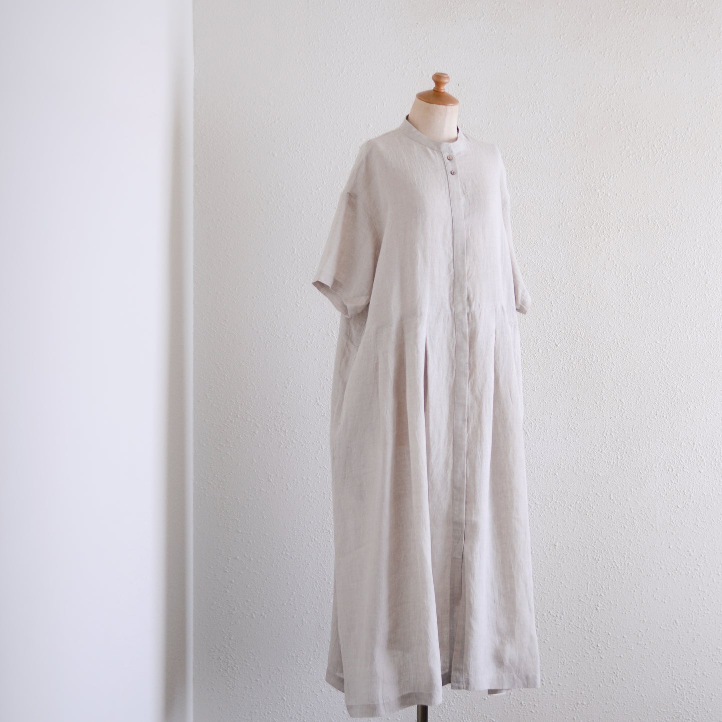 Linen Pleated Dress Natural
