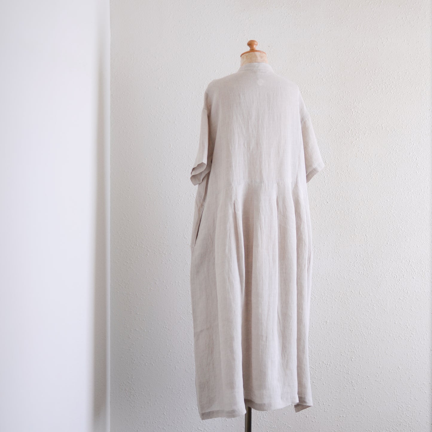Linen Pleated Dress Natural