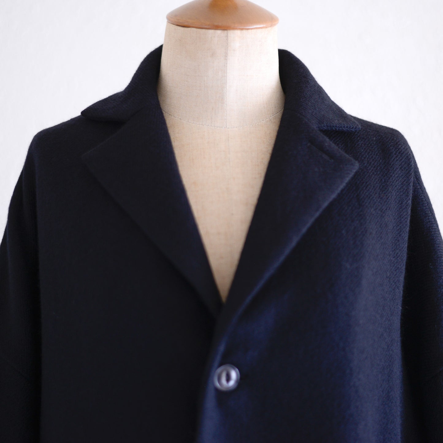 ソフトウールロングコート Black