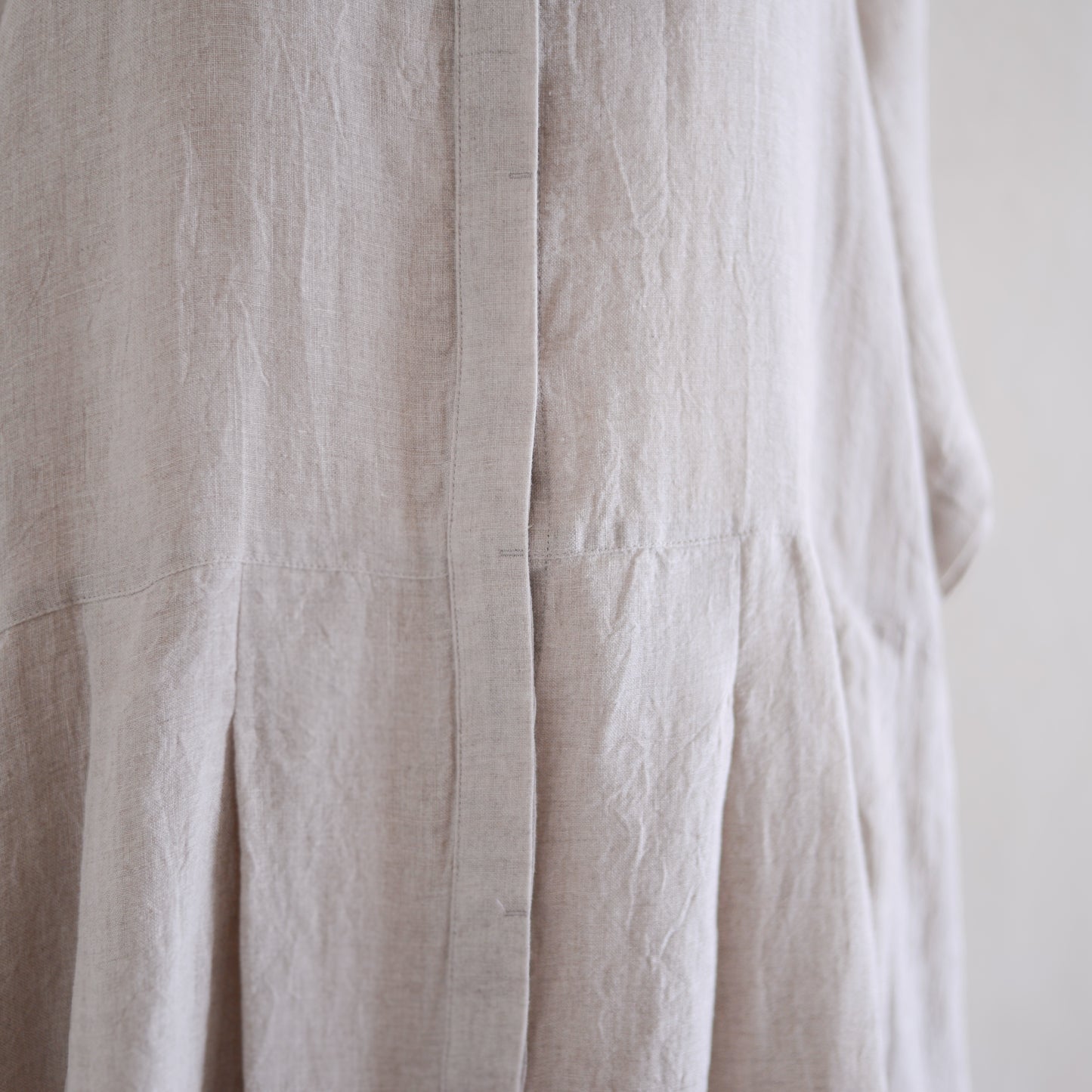 Linen Pleated Dress Natural