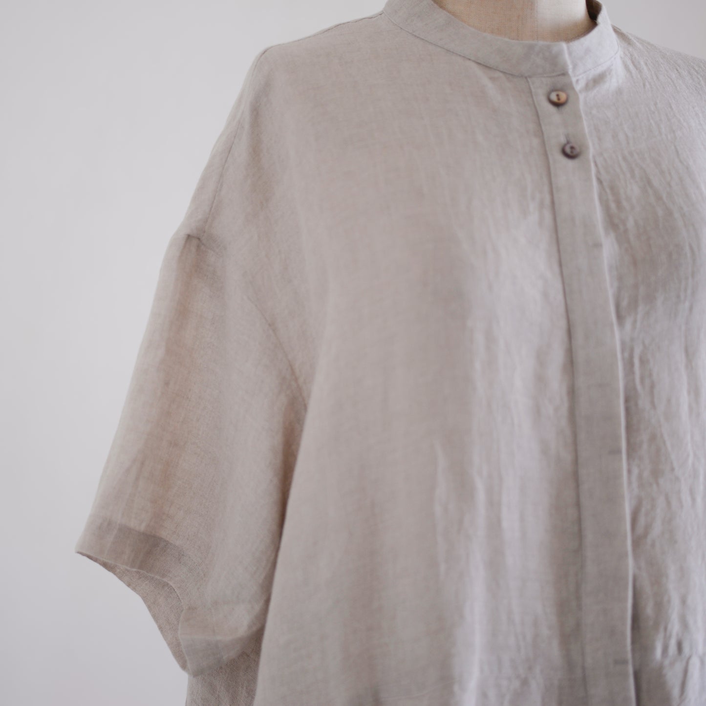 Linen Pleated Dress Natural