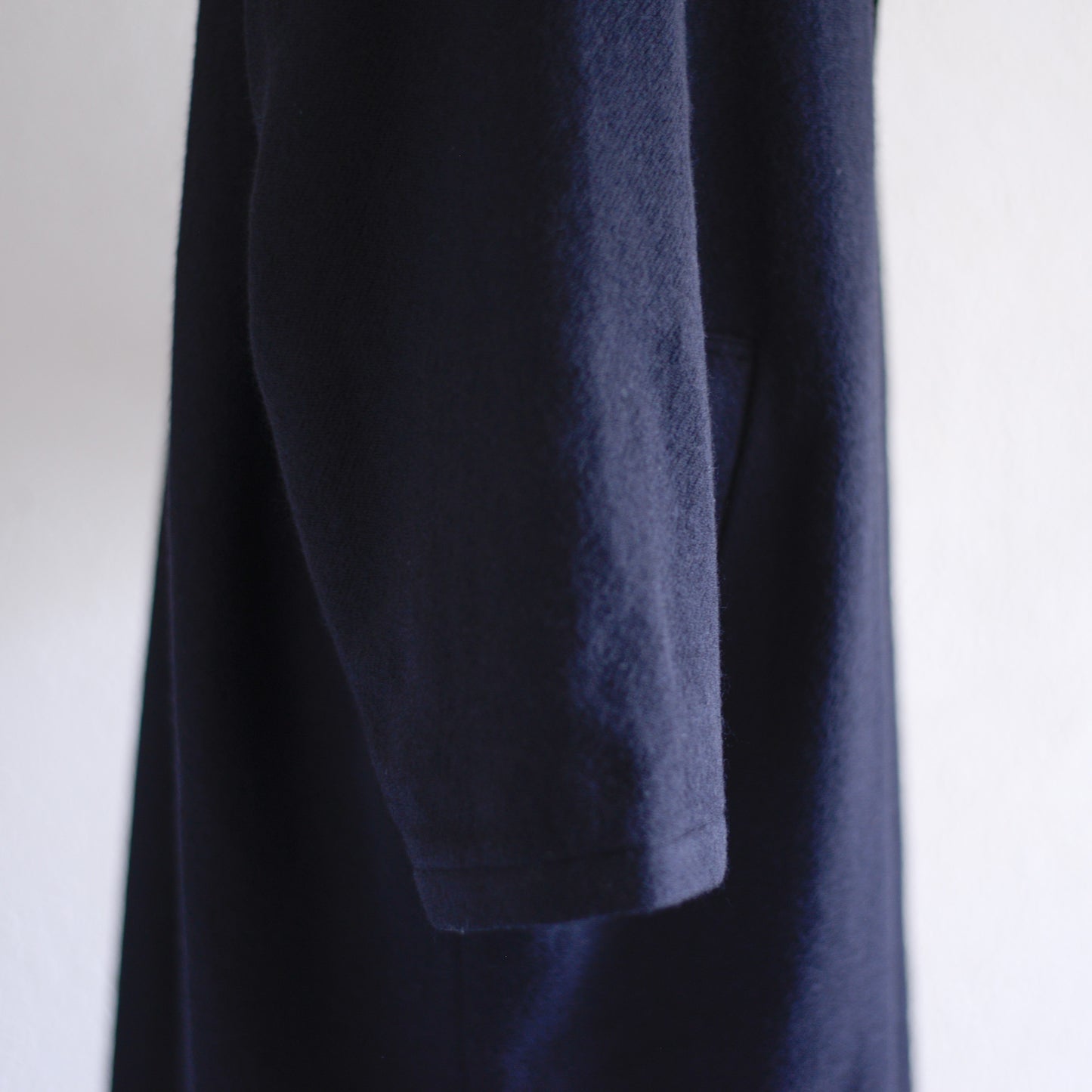 ソフトウールロングコート Black