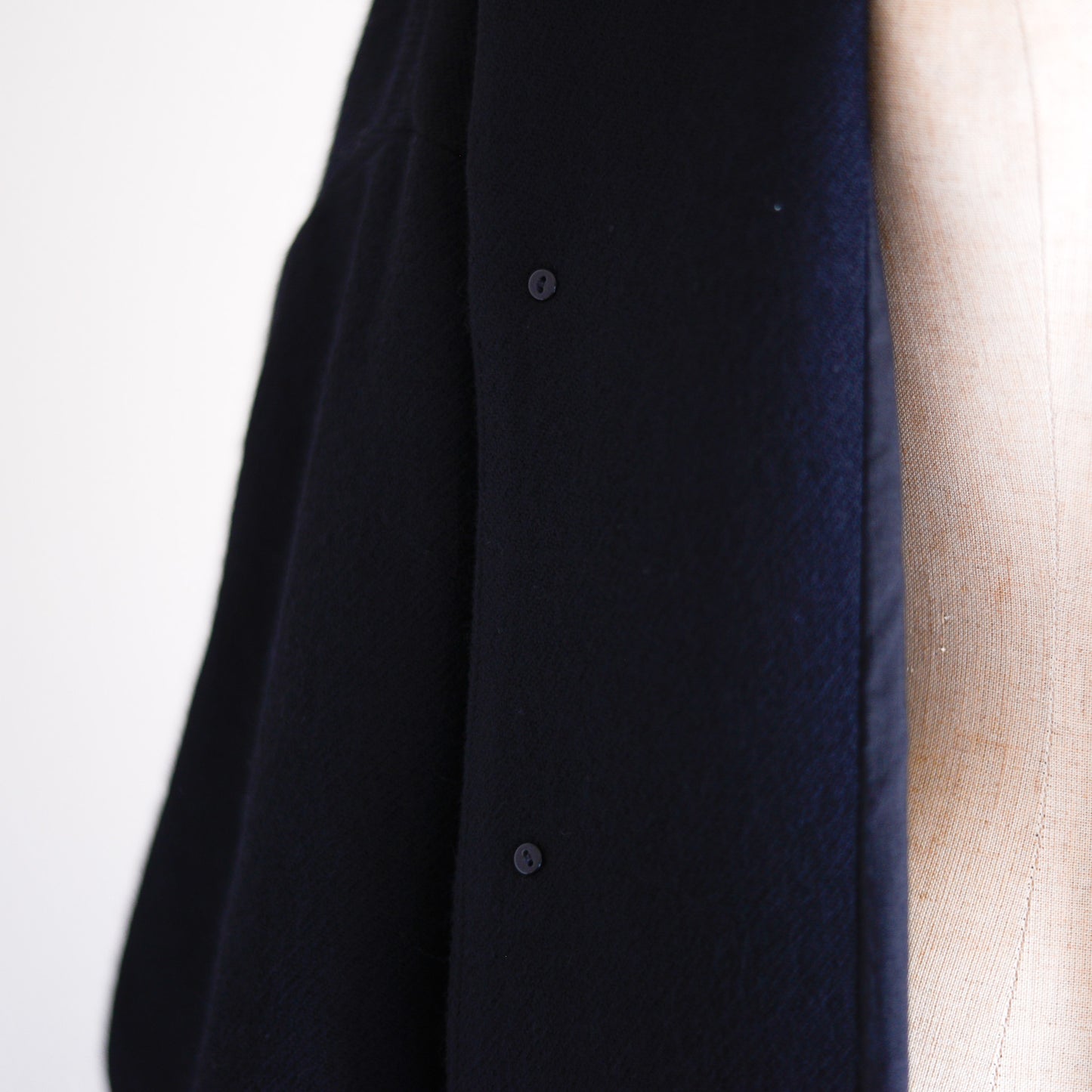 ソフトウールロングコート Black