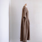 Linen Pleated Dress Mocha