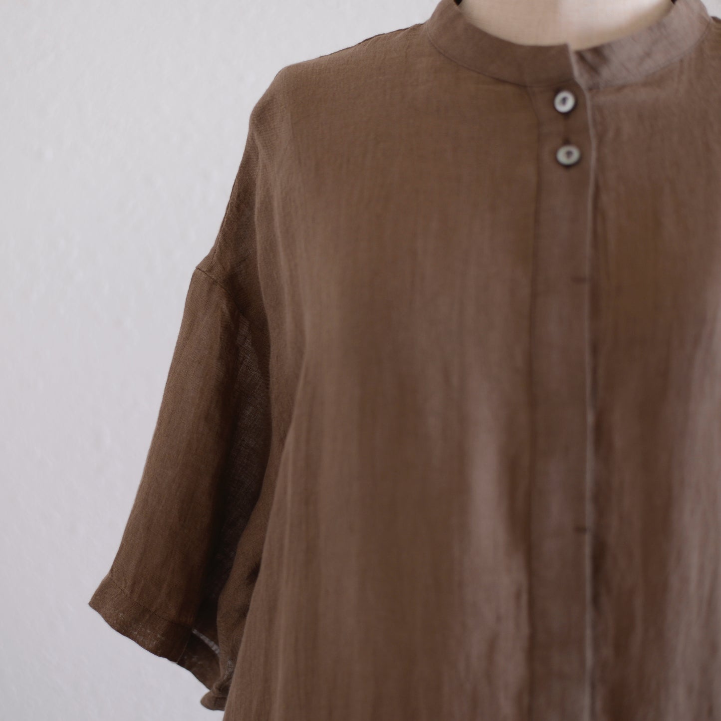 Linen Pleated Dress Mocha