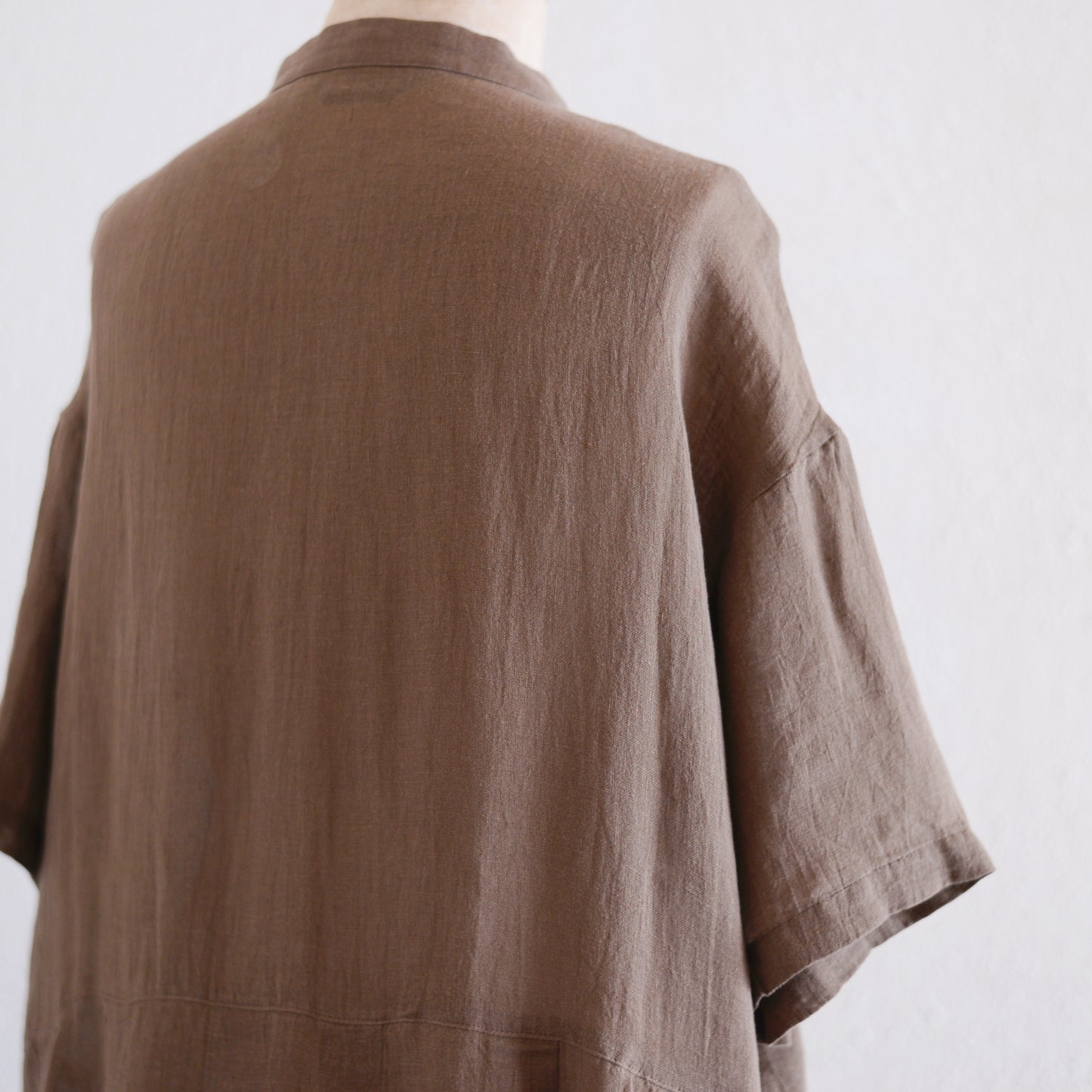 Linen Pleated Dress Mocha