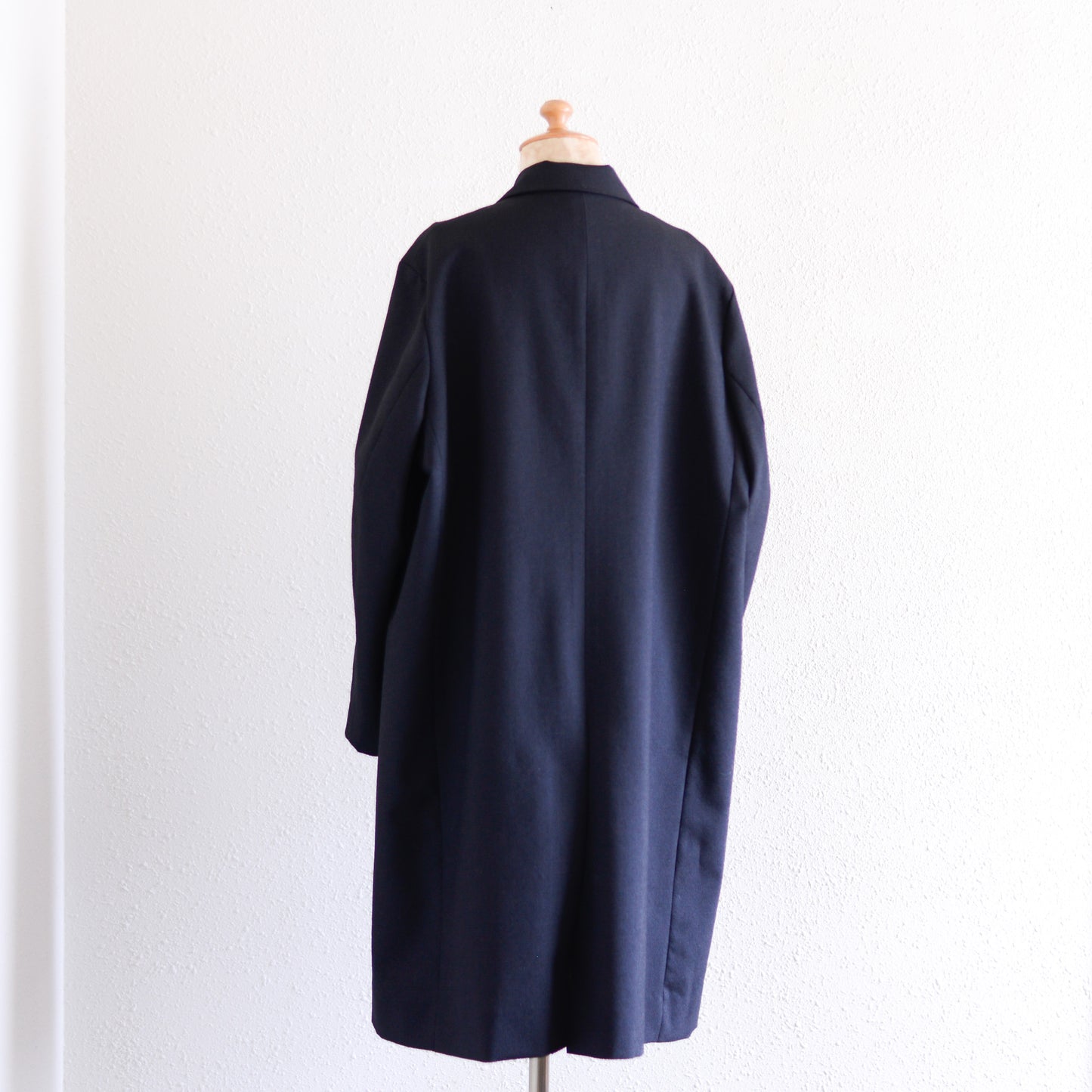 울 체스터 코트 블랙