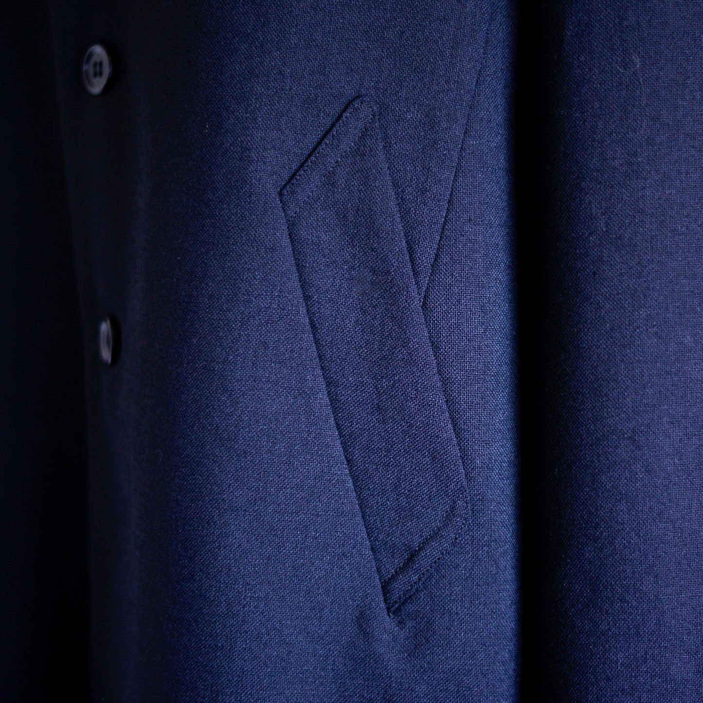 울 체스터 코트 블랙