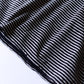 コットンリネン七分袖ボーダーTシャツ Black