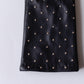 シルクライニングスタッズレザーグローブ Black