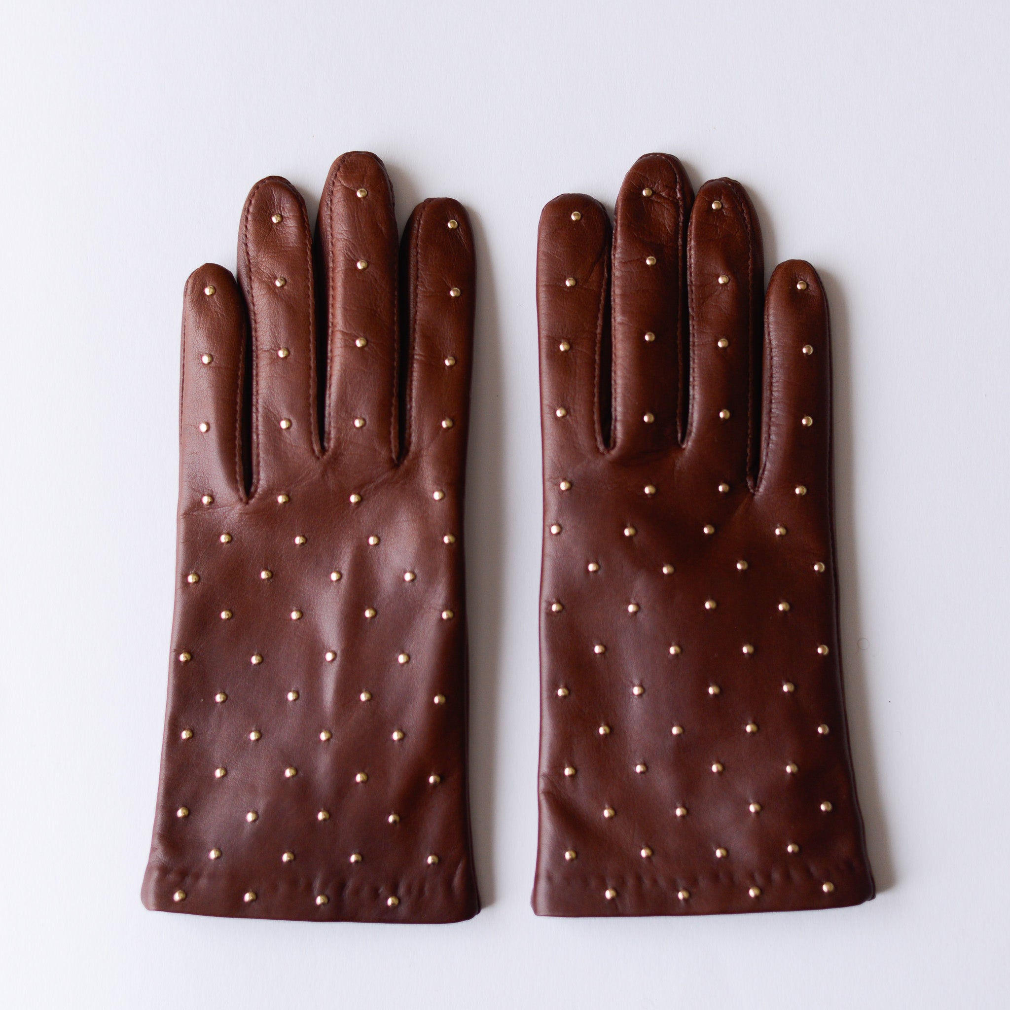 シルクライニングスタッズレザーグローブ Brown – MAR ONLINE STORE
