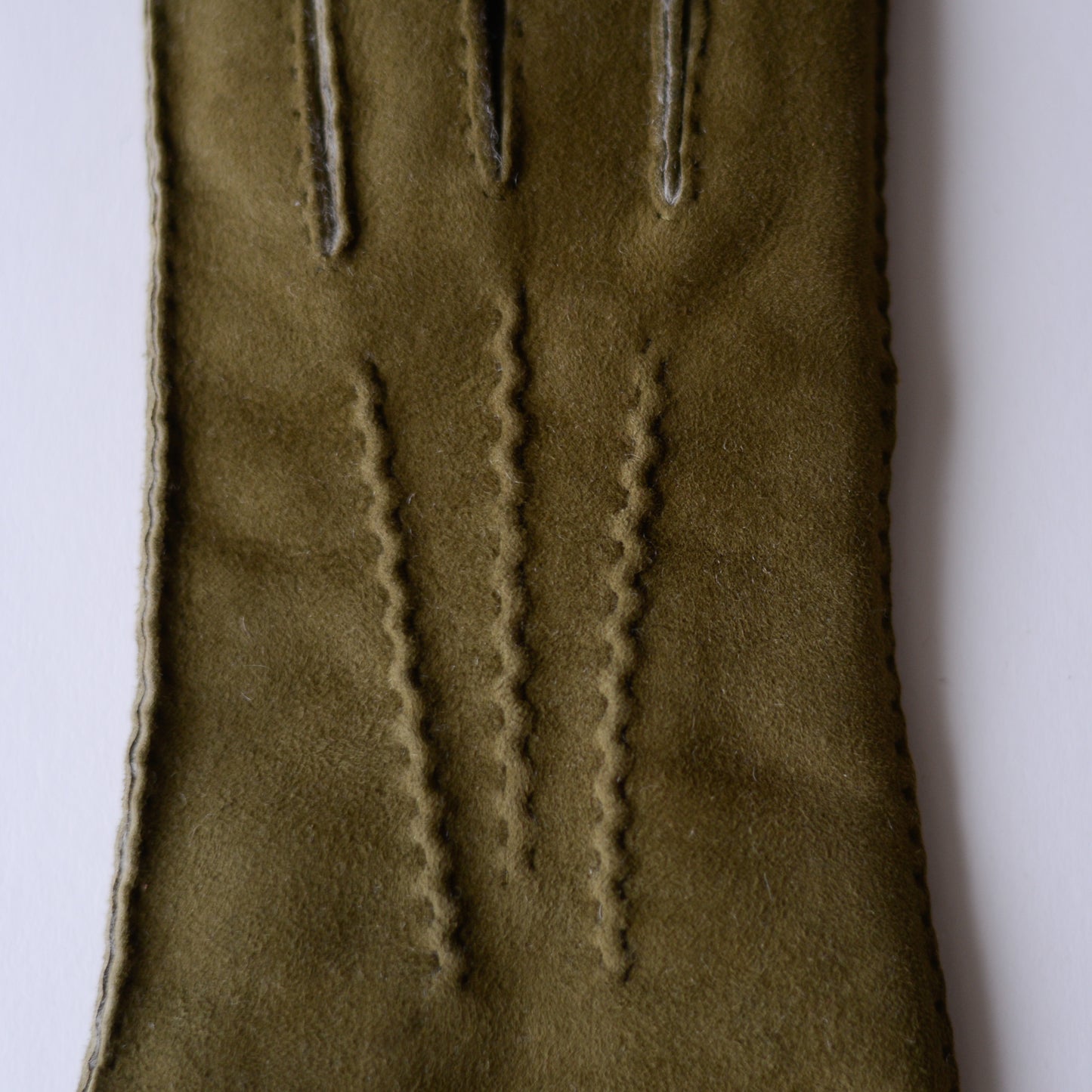 Khaki Curly Shearling Leather Gloves