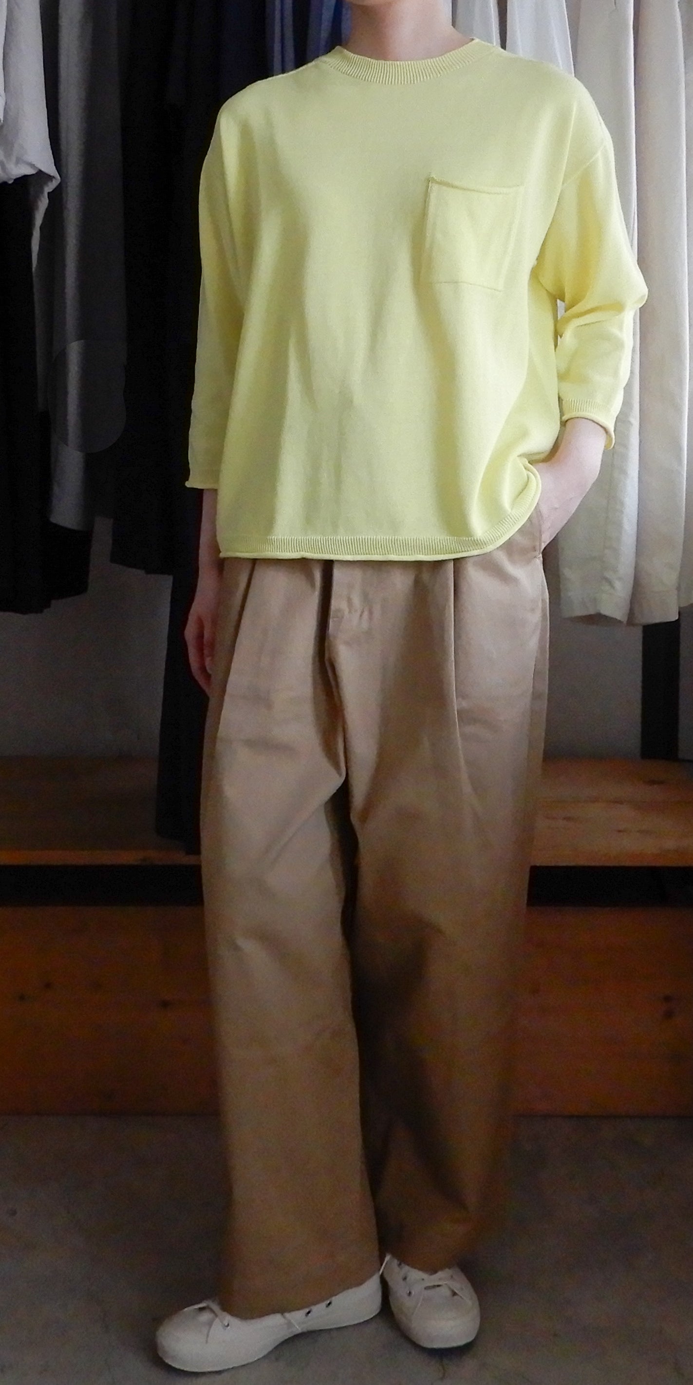 Cotton Tapered Chino Pants Khaki Beige