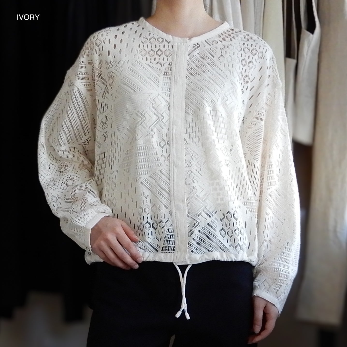 コットンクロシェジャケット Black