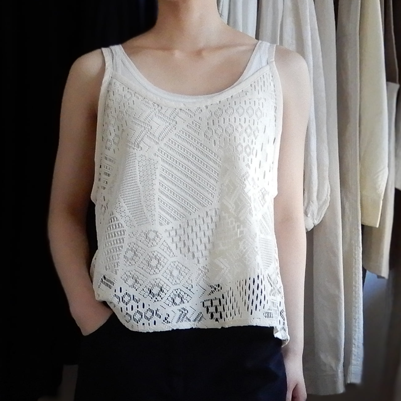 コットンクロシェキャミソール Ivory