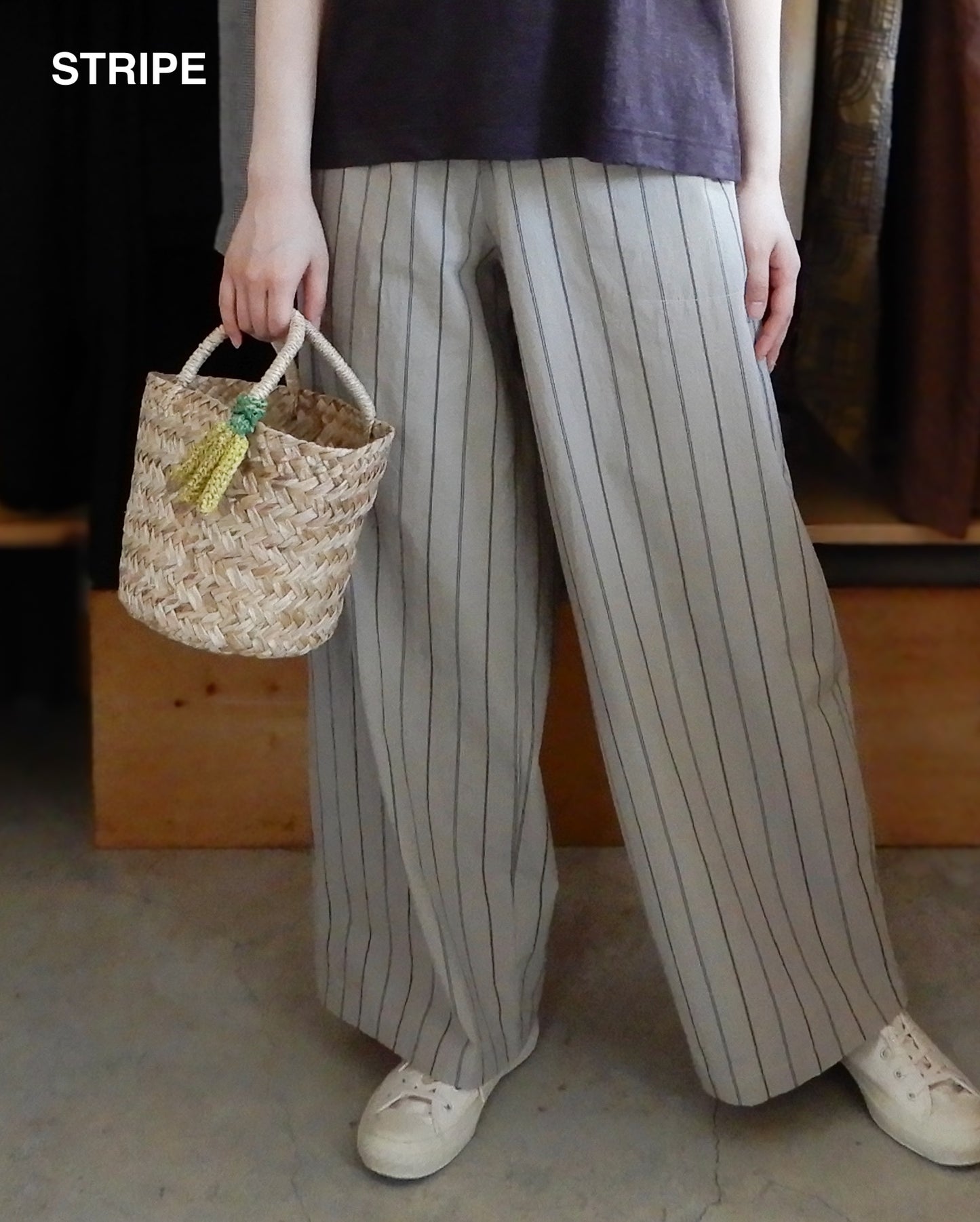 オーガニックコットンイージーストレートパンツ Check