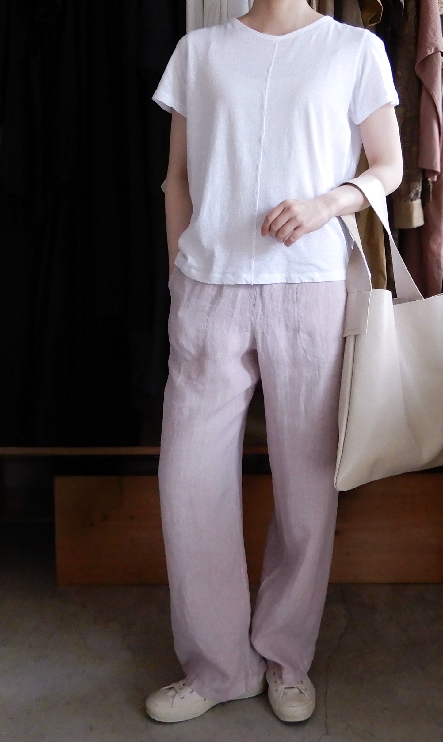 リネンストレートパンツ Pink
