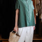 オーガニックコットンプチカラーシャツ Off White