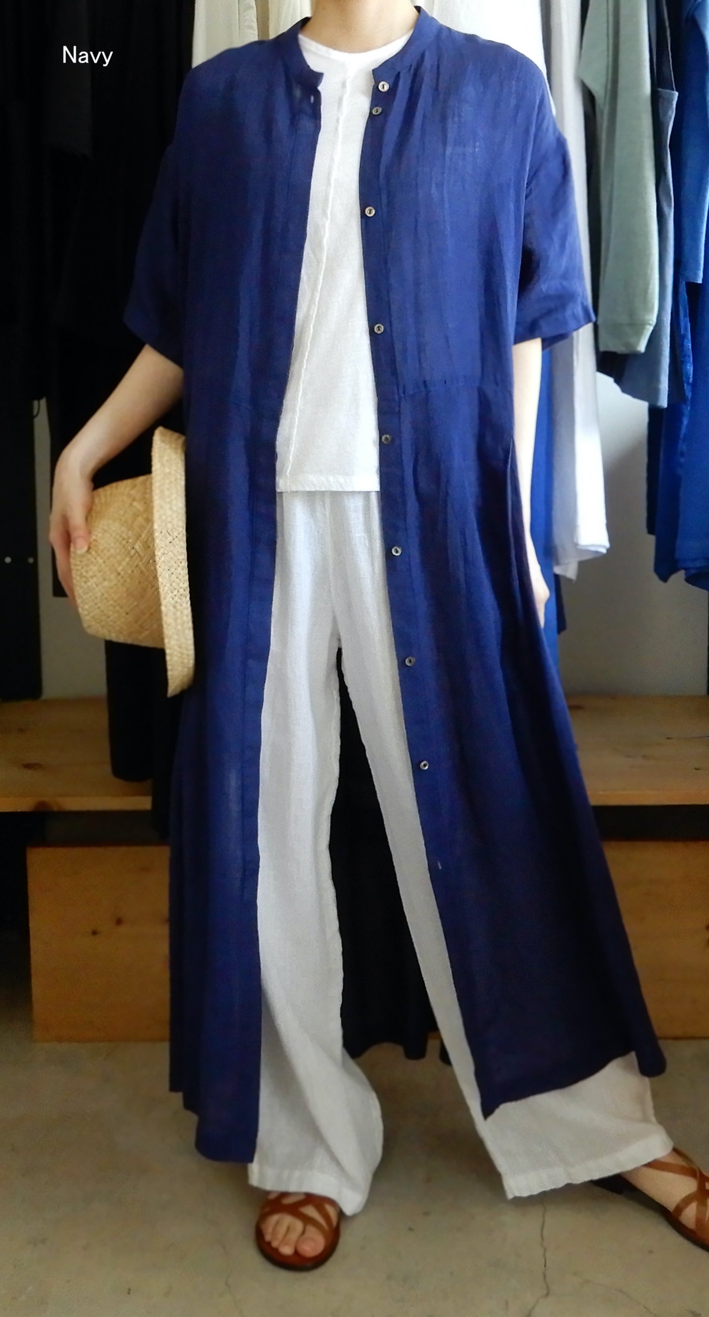 Linen Pleated Dress Natural