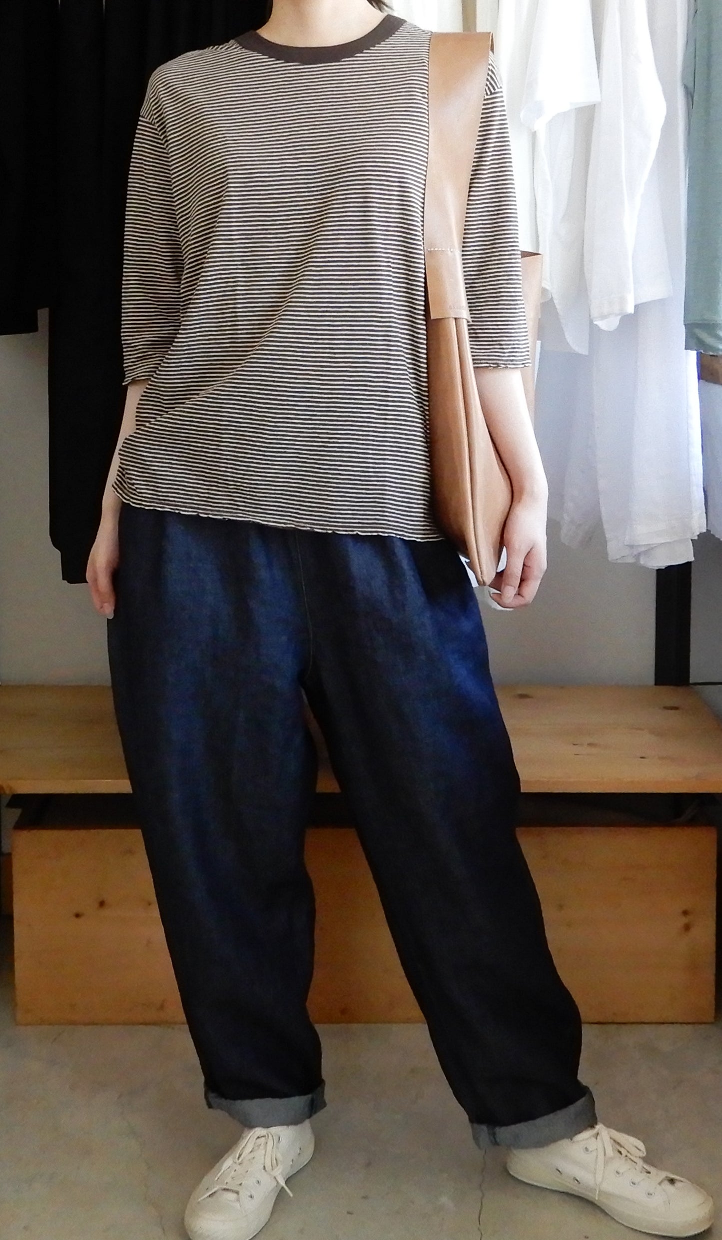 リネンデニムイージーコックパンツ Indigo