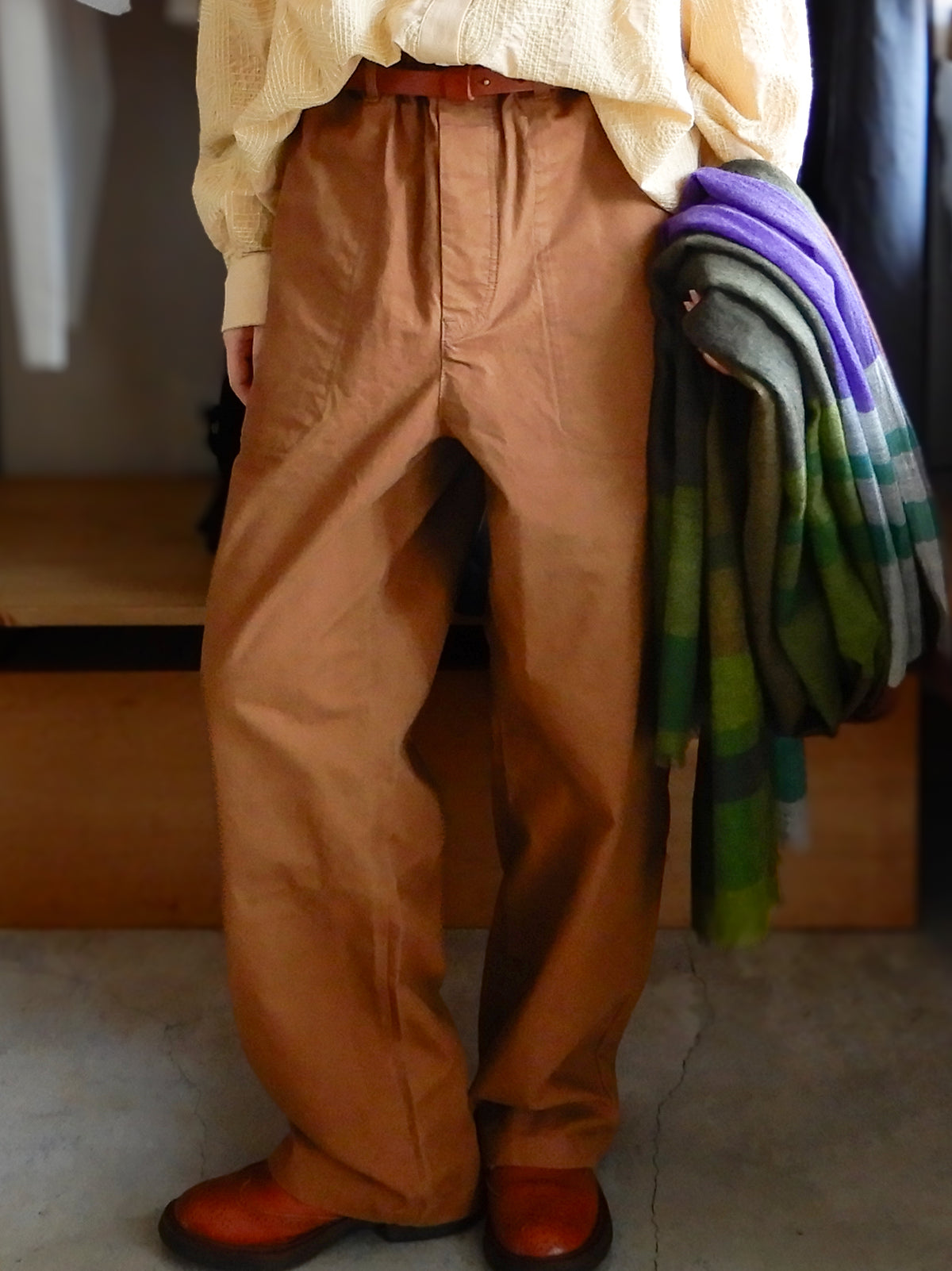 コットンワークパンツ Brown