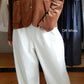 [Unused] Cotton Corduroy Stretch Pants Off White