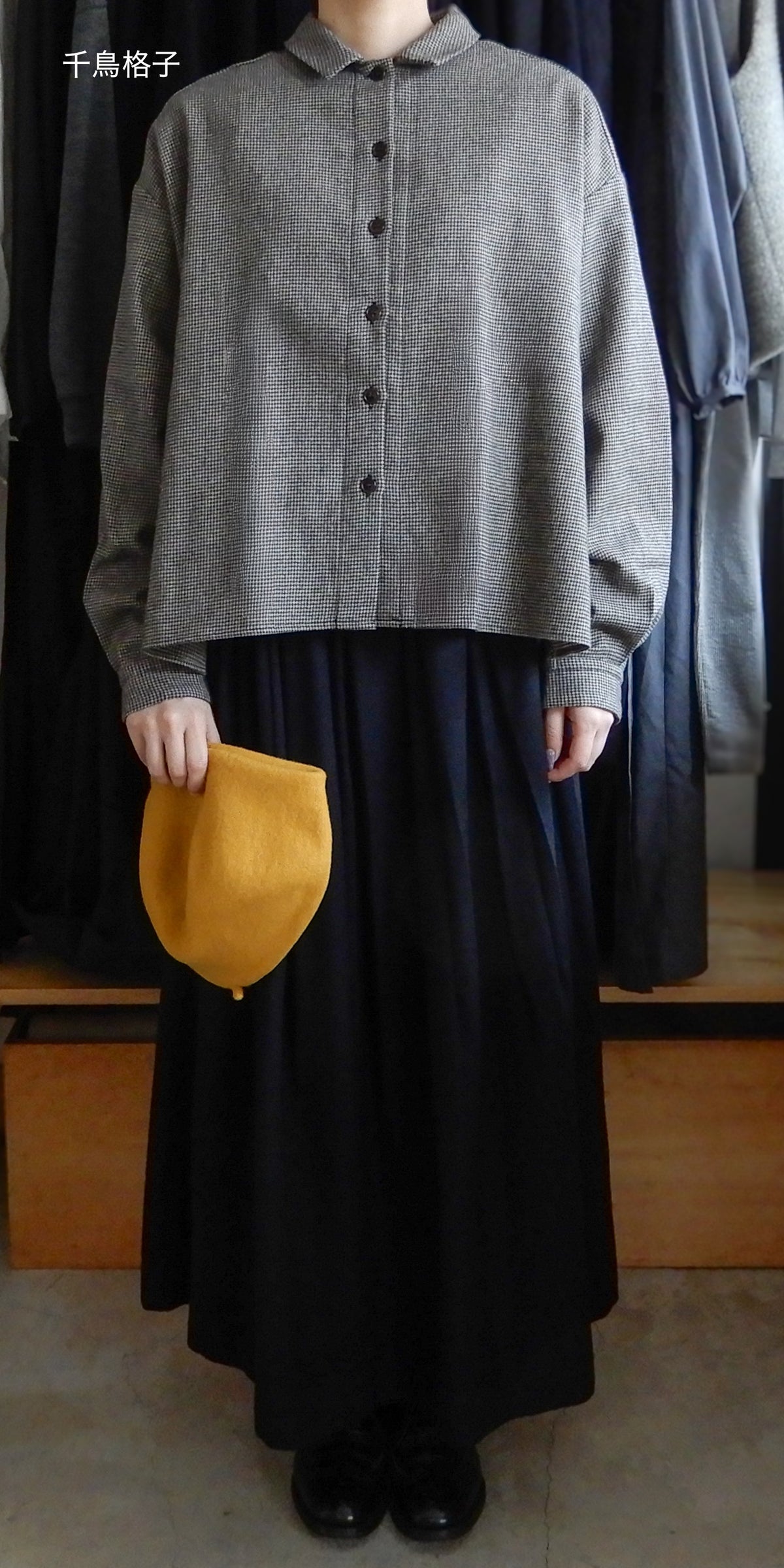 ストレッチウールオーバーシャツBlack