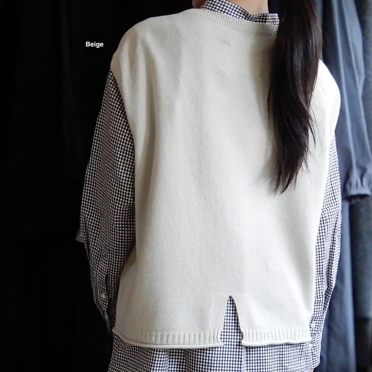 ウールバックスリットベスト Black