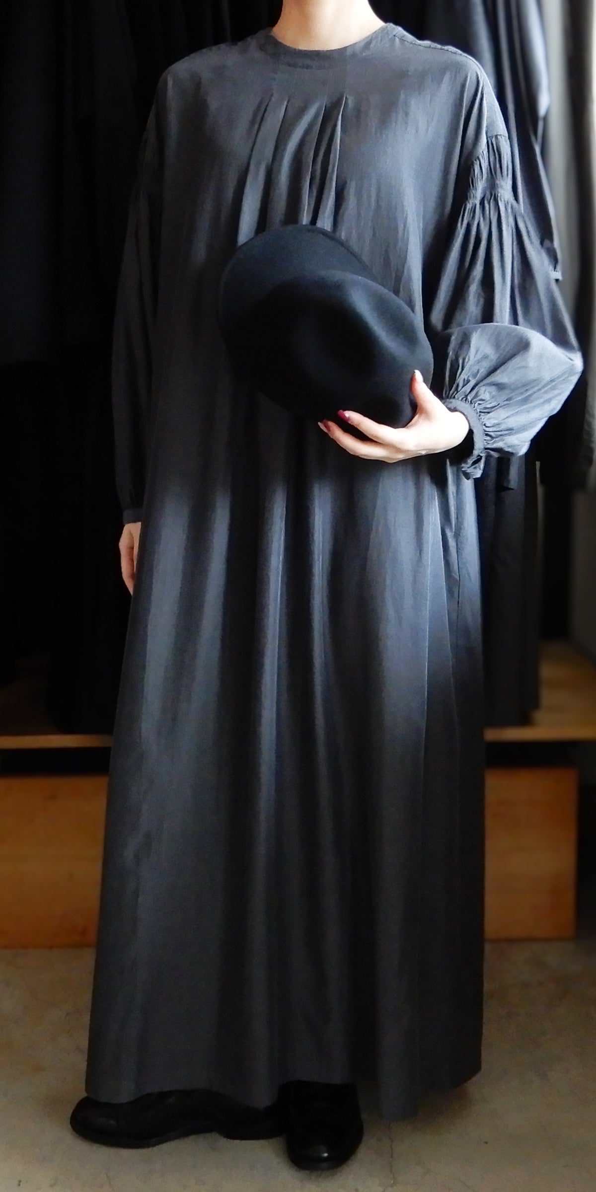 キュプラコットン2ウェイワンピース Charcoal Grey