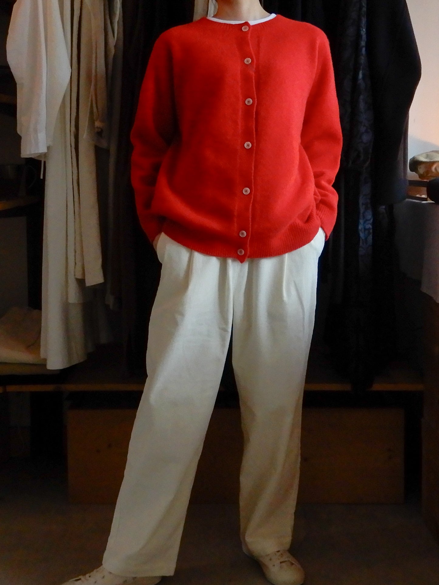 ウールカシミア２ウェイカーディガン Brown