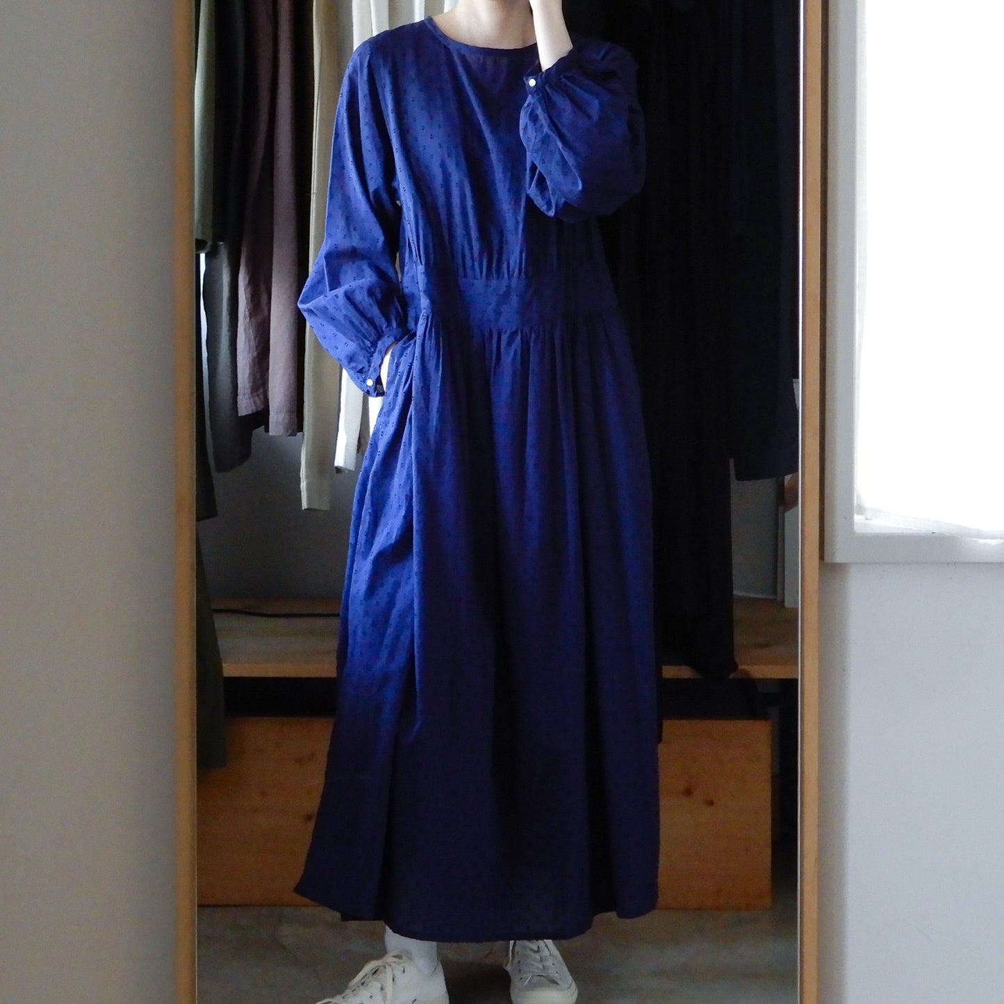 コットンカットドビーワンピース Blue